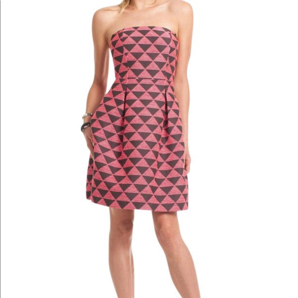 Trina Turk Strapless Geometric Dress